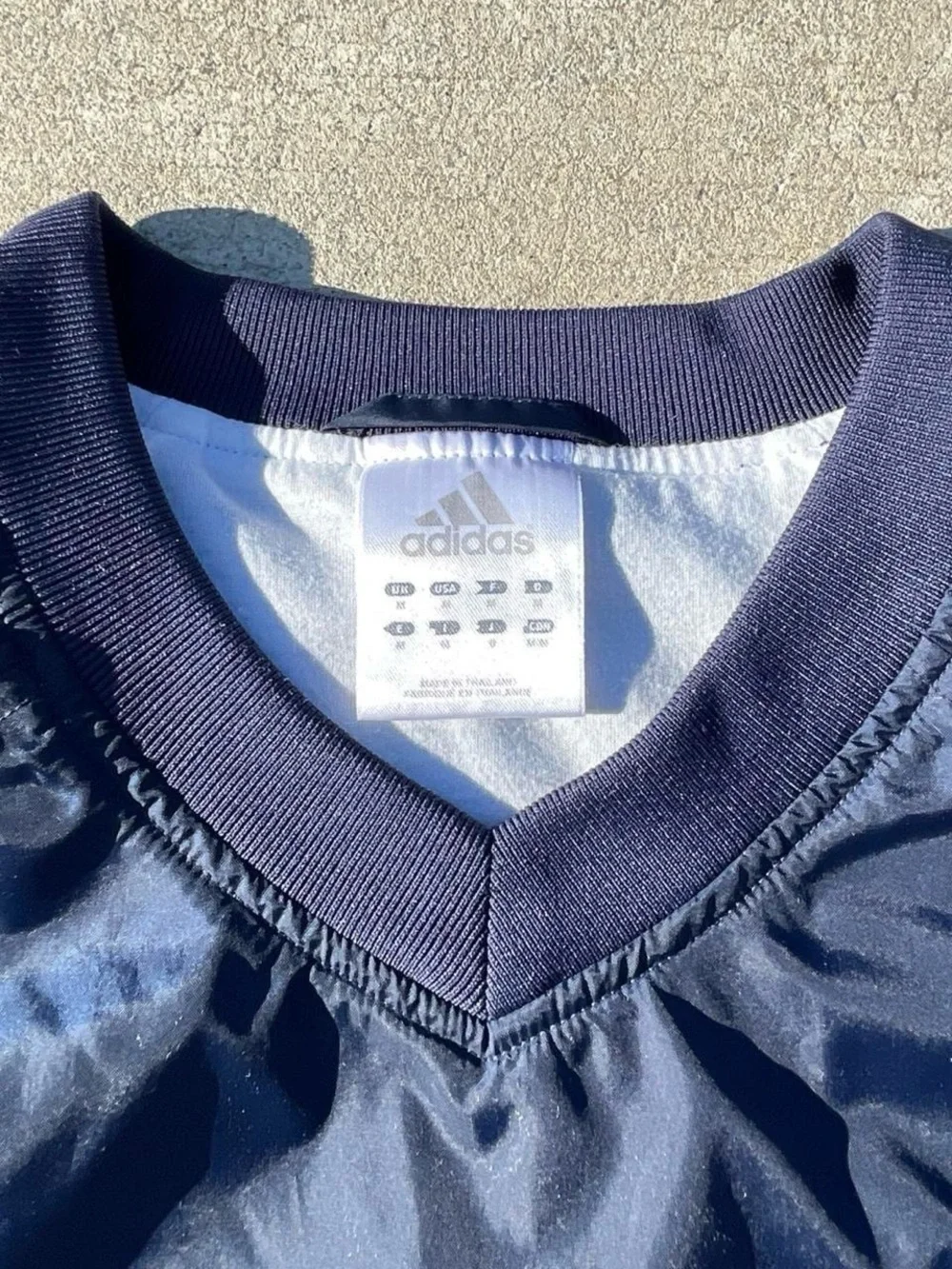 adidas Navy and White Retro Pullover Jacket